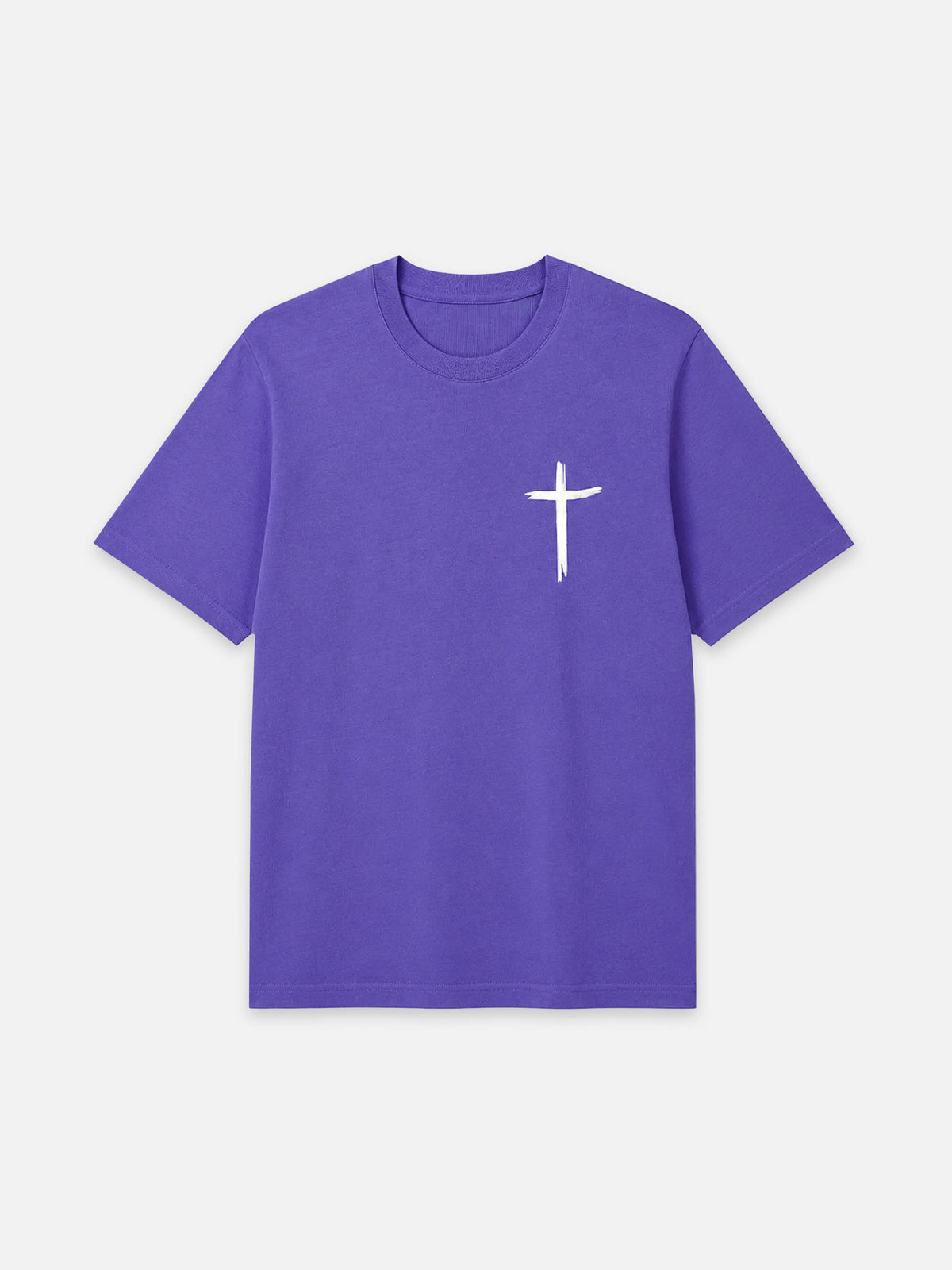 Fearless Summer Hand of God Shirt in Purple Love – front view with cross