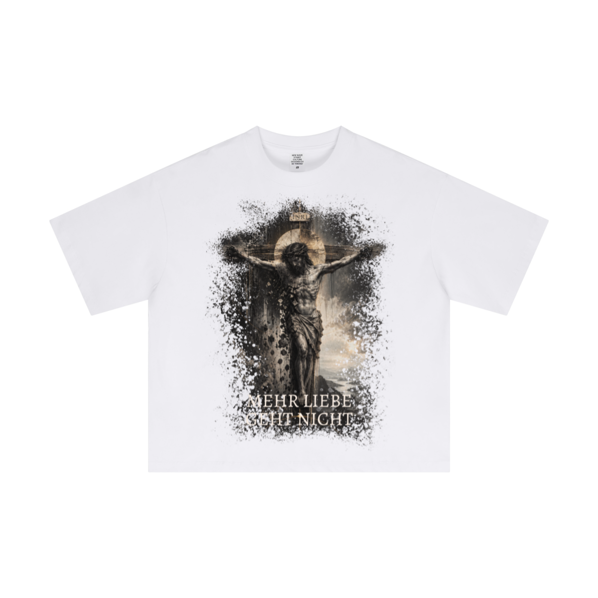 Mehr Liebe Boxy T-Shirt in Weiß – christliche Streetwear von Source Mode