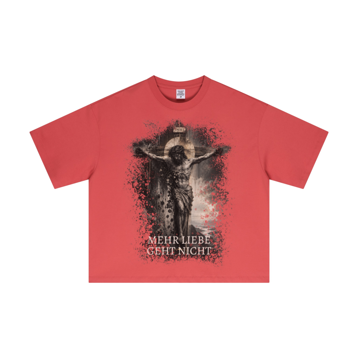 Mehr Liebe Boxy T-Shirt in Orange – christliche Streetwear von Source Mode