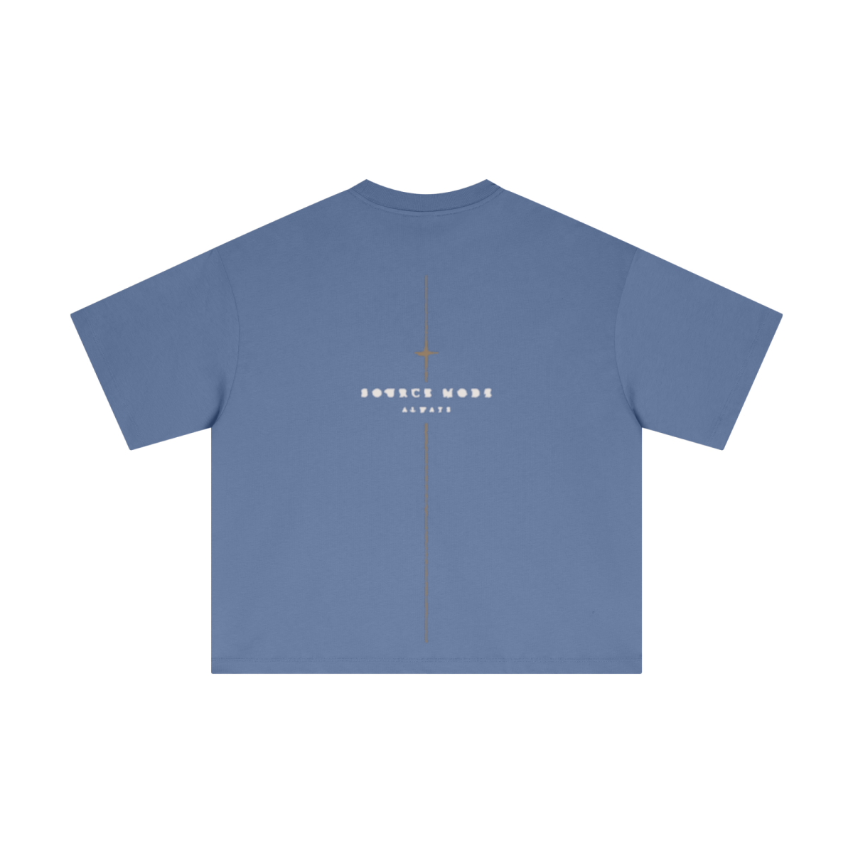Mehr Liebe Boxy T-Shirt in Denimblau – zweite Ansicht, Source Mode